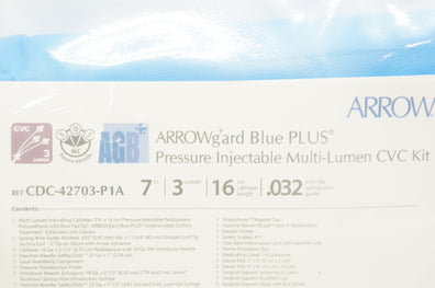 Teleflex CDC-42703-P1A Arrow Pressure Injectable Multi-Lumen CVC Kit 7Fr (x)